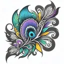 Peacock feather tattoo design idea