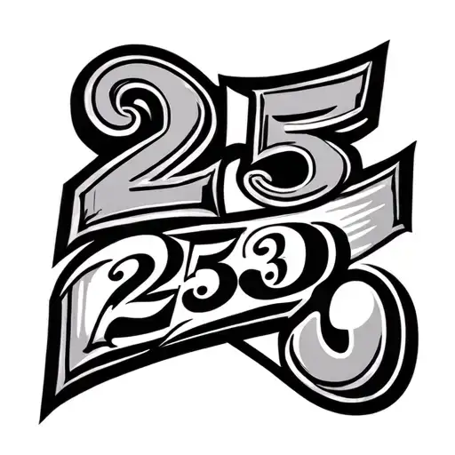 "25-03" Class Number tattoo design idea