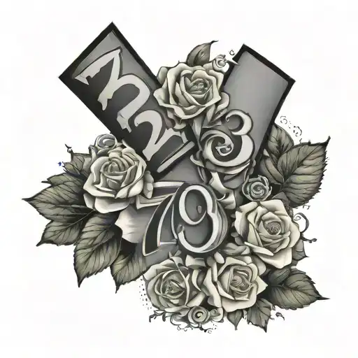 Area code 703 with virginia theme leg sleeve tattoo design idea