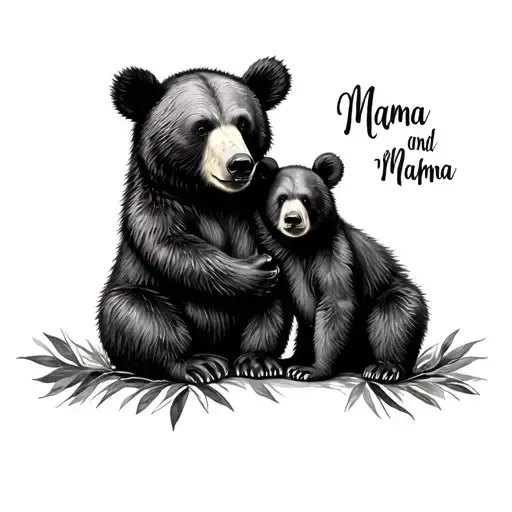 Mama and baby Bear tattoo design idea