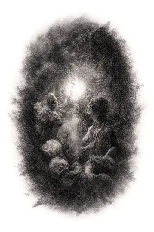 Something representing the family the determination and the stengh with a japanese style in black and white with some fa tattoo design idea