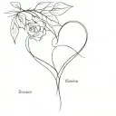 heart shape with name under it tattoo design idea