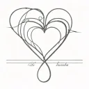 heart shape with name under it tattoo design idea