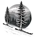  Aspen tree Skiing tattoo design idea