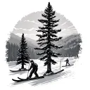  Aspen tree Skiing tattoo design idea