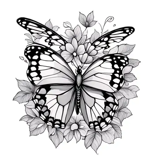 love great nana with a butterfly uner it tattoo design idea