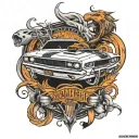 dodge challenger tattoo design idea