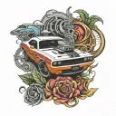 dodge challenger tattoo design idea