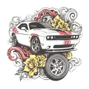 dodge challenger tattoo design idea