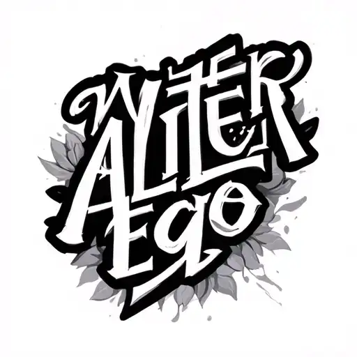 Write the alter ego word tattoo design idea