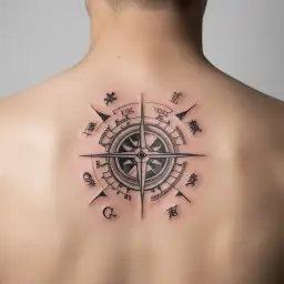 full arm tattoo airplane compass sea mountains globe tattoo design idea
