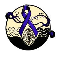 blue-purple TSC ribbon with neuron and EEG waves tattoo design idea