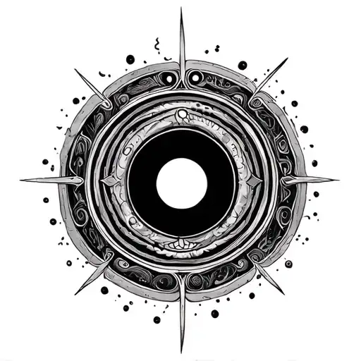 Concentric Runed Magic circles with open center tattoo design idea