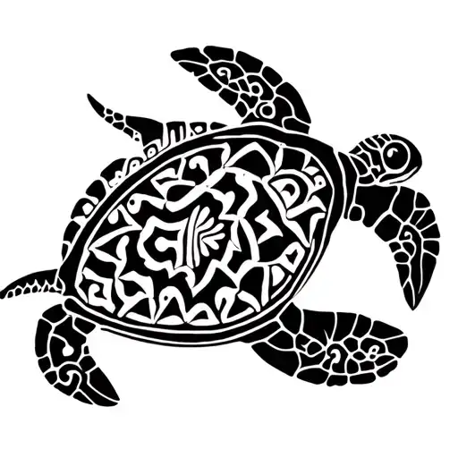 manta ray and turtle tattoo design idea