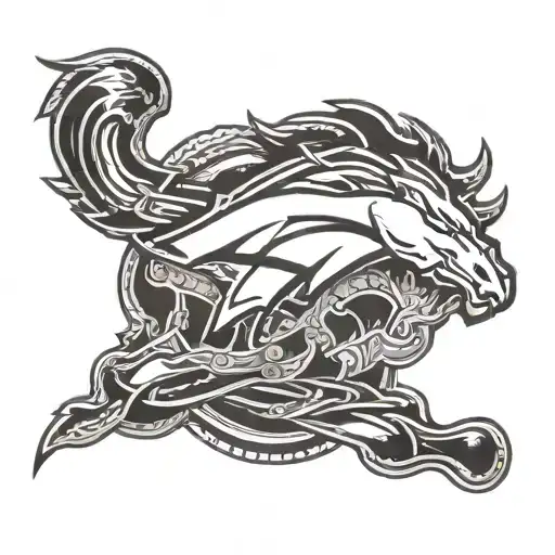 denver broncos logo tattoo design idea