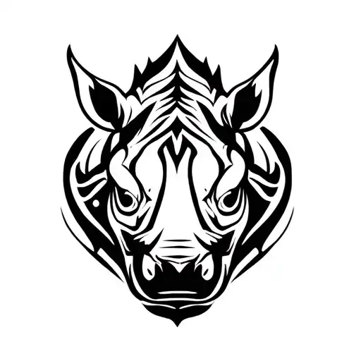 a rhinoceros maori styled tattoo design idea