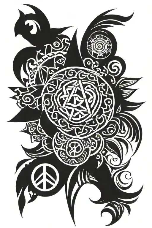 peace love and prosperity tattoo design idea