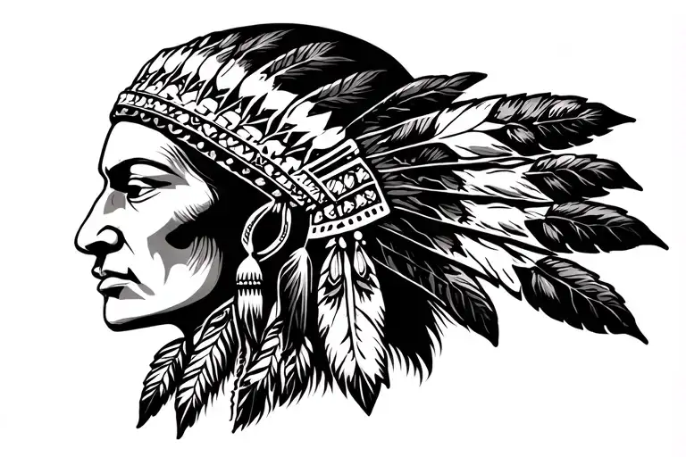 Cherokee Indian tattoo design idea