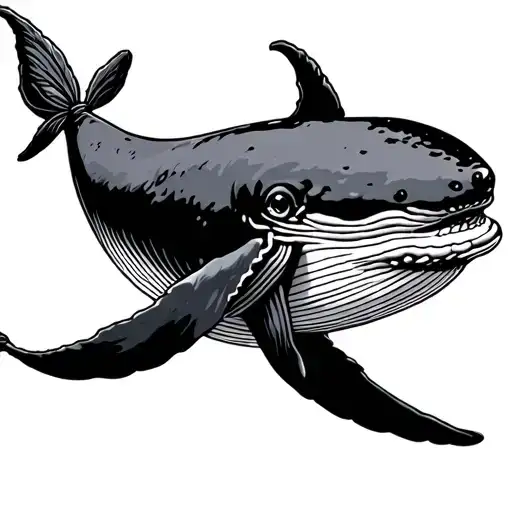 Whale Fine Line Art Line tattoo design idea