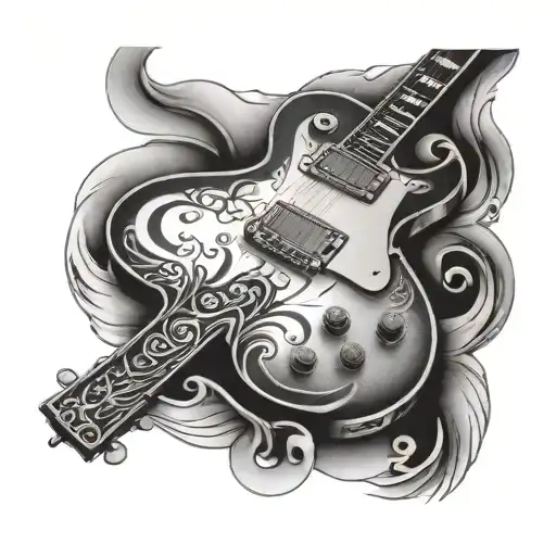 les paul guitar made tattoo design idea