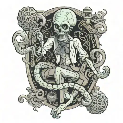 Astarion from Baldur’s Gate 3 dressed as Squidward Tentacles tattoo design idea