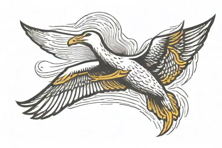 flying albatross tattoo design idea