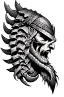 viking spine tattoo design idea