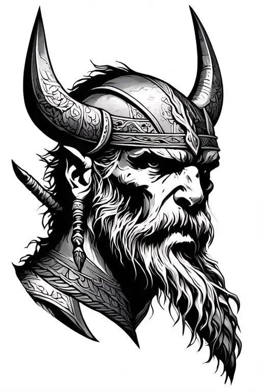 viking spine tattoo design idea