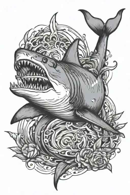 great white shark tattoo design idea