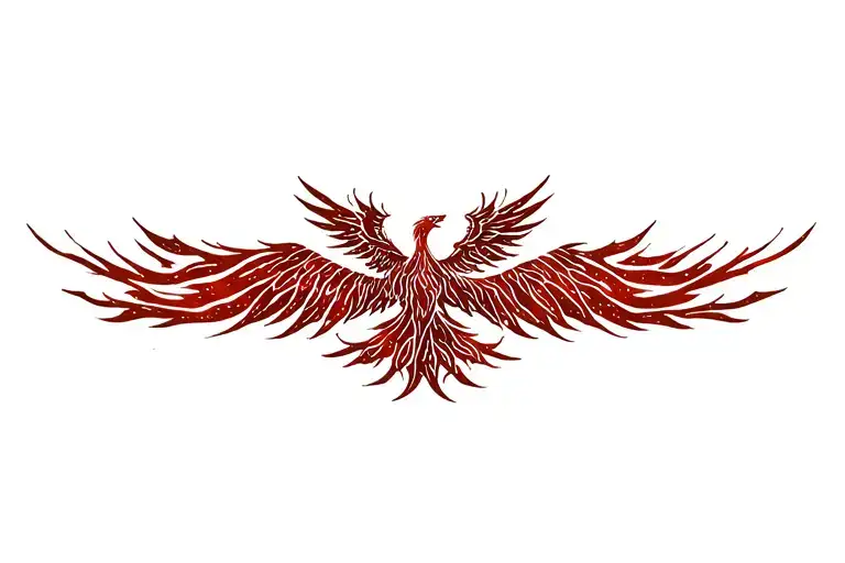 Phoenix rising from flames tattoo design idea