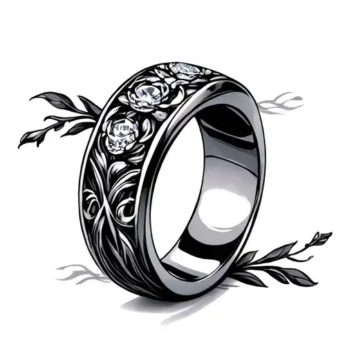 Christian unisex wedding ring tattoo design on ring finger tattoo design idea