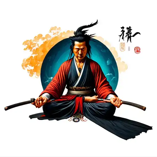 Miyamoto Musashi Vagabond Miyamoto Musashi Meditating tattoo design idea