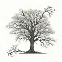 a black tree with no leafs  tattoo design idea