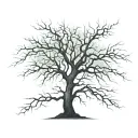 a black tree with no leafs  tattoo design idea