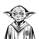 Dobby wearing a Hogwarts robe tattoo design idea