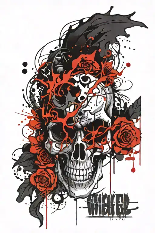 skull wicked mask looking tattoo design idea
