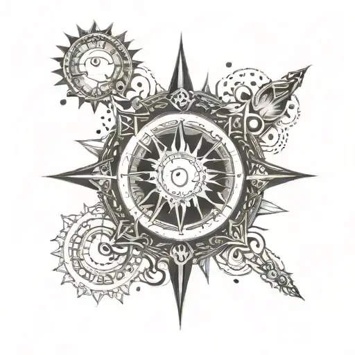 The Tarots The Magician, Wheel and Fortune, and the Sun tattoo design idea