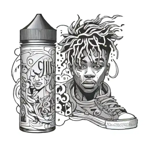 number 999 juice wrld tattoo design idea