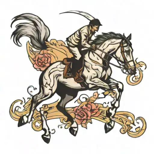 horse jumping tattoo design idea