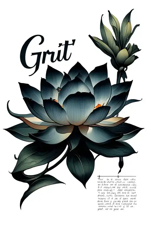 "Grit" Lotus tattoo design idea