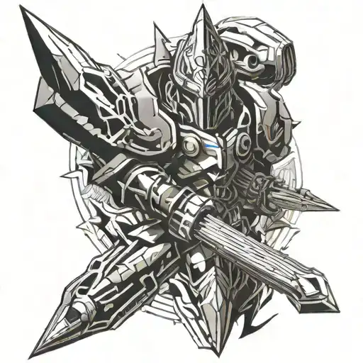 war lagann blade drill tattoo design idea