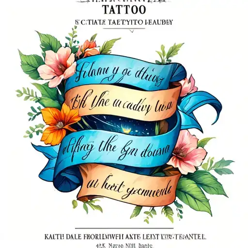 banner with scriptures tattoo design idea