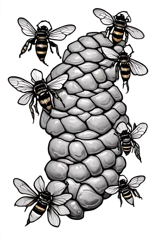 bee hive tattoo design idea