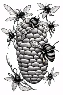 bee hive tattoo design idea
