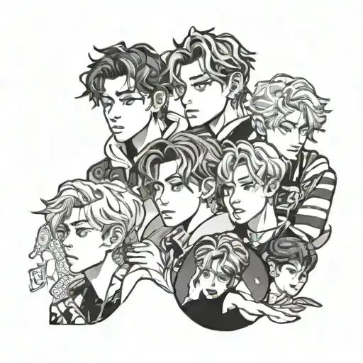 Stray Kids, ATEEZ, & BTS intertwined within tattoo design idea