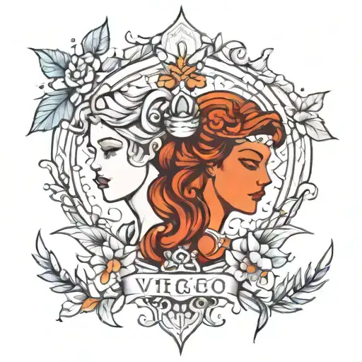 gemini and virgo tattoo design idea