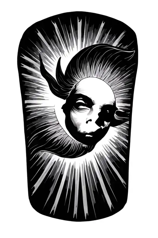 sun rays radiating tattoo design idea