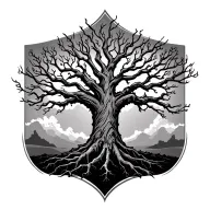 Tree with no leaves surname in the roots(LUKER) children names in or branches (Keegan)(McKenzie)(Baylee)Base of tree hea tattoo design idea