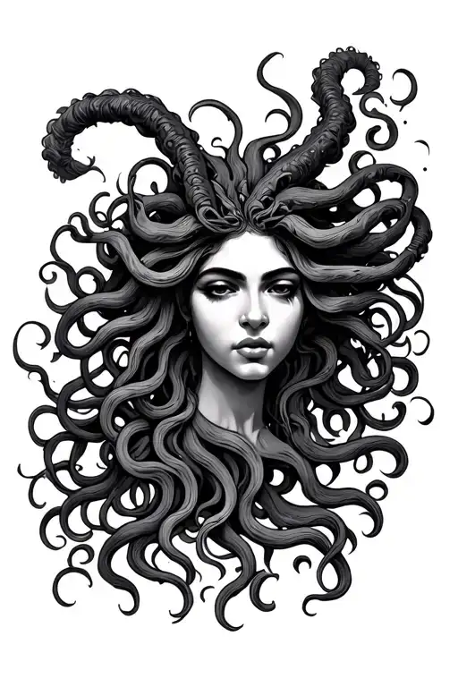 African American Medusa tattoo design idea