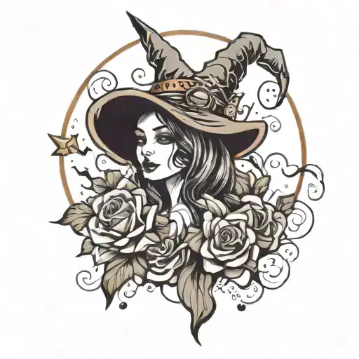witchy style tattoo tattoo design idea